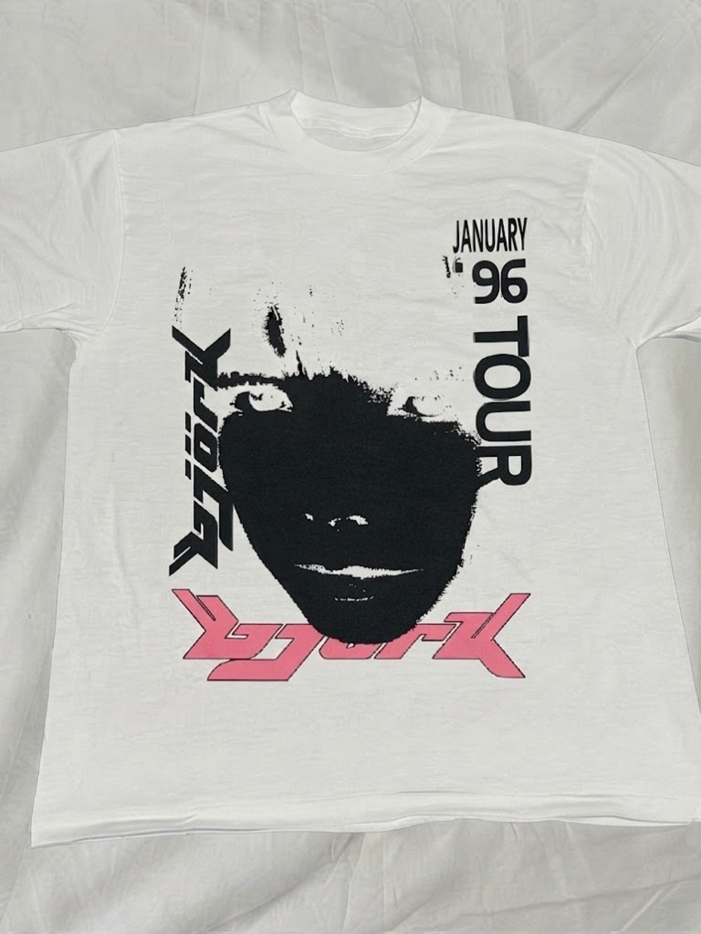 Gildan White Graphic '96 Tour Tee with Black & Pink Print